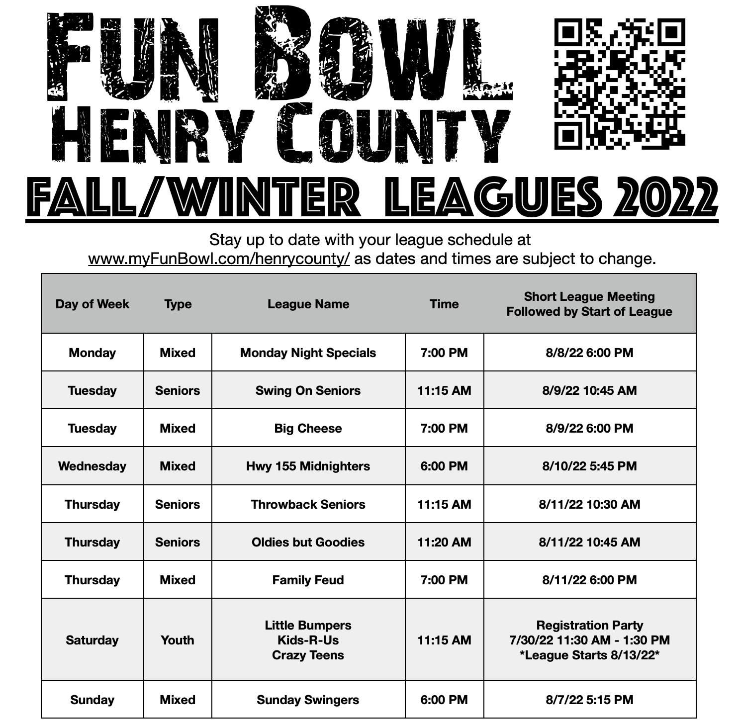 FUN BOWL HENRY COUNTY