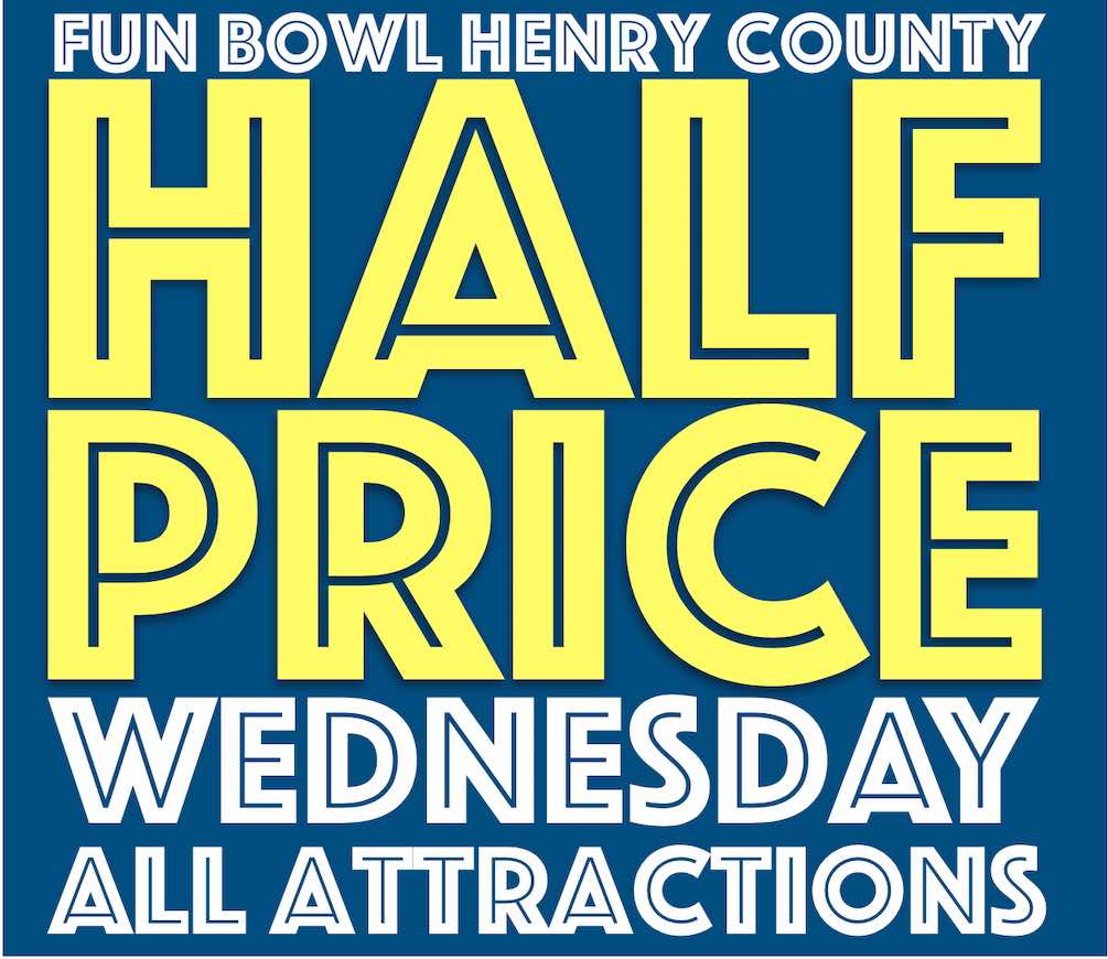 Fun Bowl Henry County Half Price Wednesday Logo